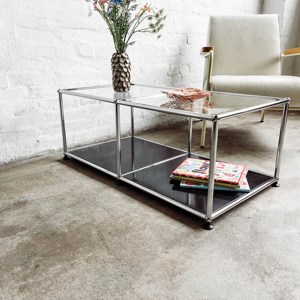 USM Haller - Beistelltisch - Glas/Schwarz - gebrauchter TOP Zustand