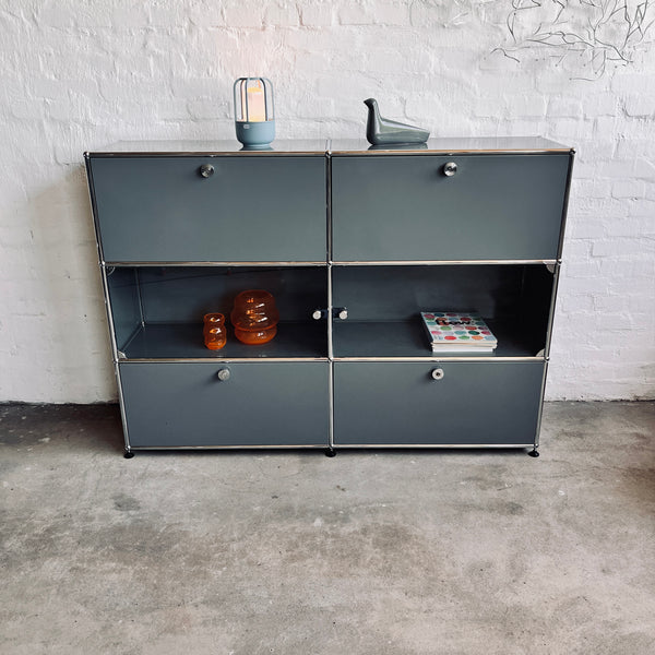 USM Haller - Highboard - Mittelgrau/Glas - gebrauchter TOP Zustand