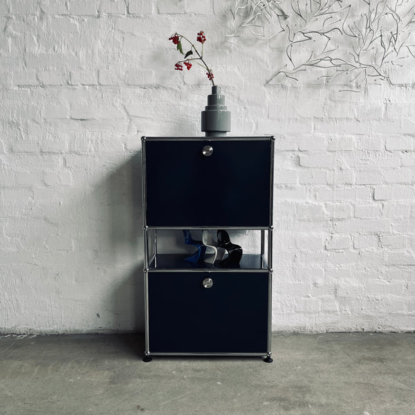 USM Haller - Highboard 1x3 - 2 Klappen - stahlblau - guter gebrauchter Zustand