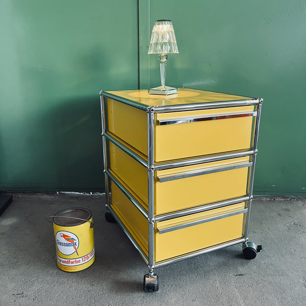 USM Haller - Rollcontainer - 3 Schubladen - gelb - gebrauchte TOP Qualität