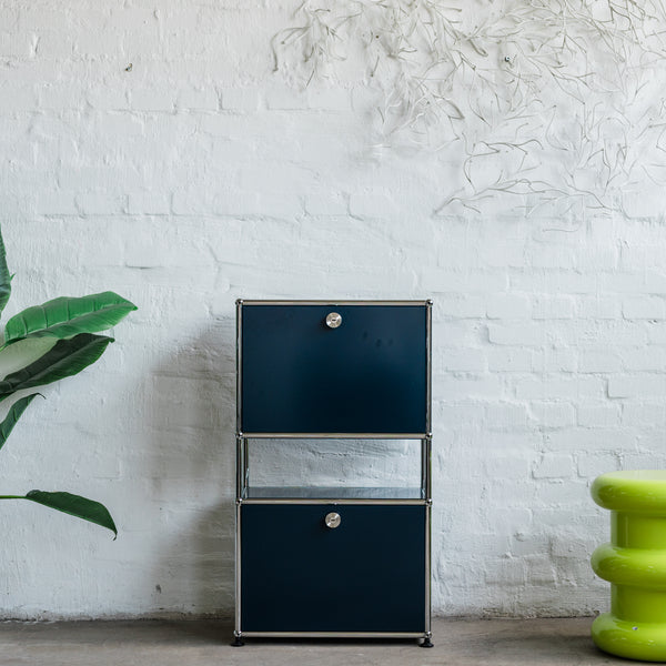 USM Haller - Highboard 1x3 - 2 Klappen - stahlblau - guter gebrauchter Zustand