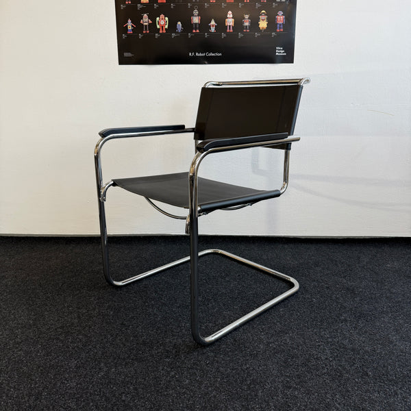 Thonet Freischwinger S 34 - Kernleder schwarz - Marcel Breuer - TOP Zustand