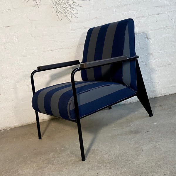 Vitra Fauteuil de Salon Sessel in blau-grau gestreift