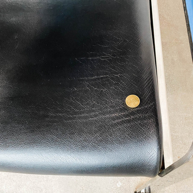 Tecta - D80 Grand Repos - Sessel - Leder schwarz/blau - Jean Prouvé - guter gebrauchter Zustand