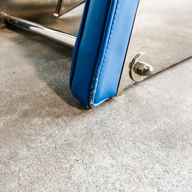 Tecta - D80 Grand Repos - Sessel - Leder schwarz/blau - Jean Prouvé - guter gebrauchter Zustand