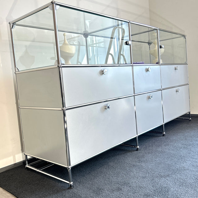 USM Haller - Sideboard/Vitrine - mattsilber - gebrauchter TOP Zustand