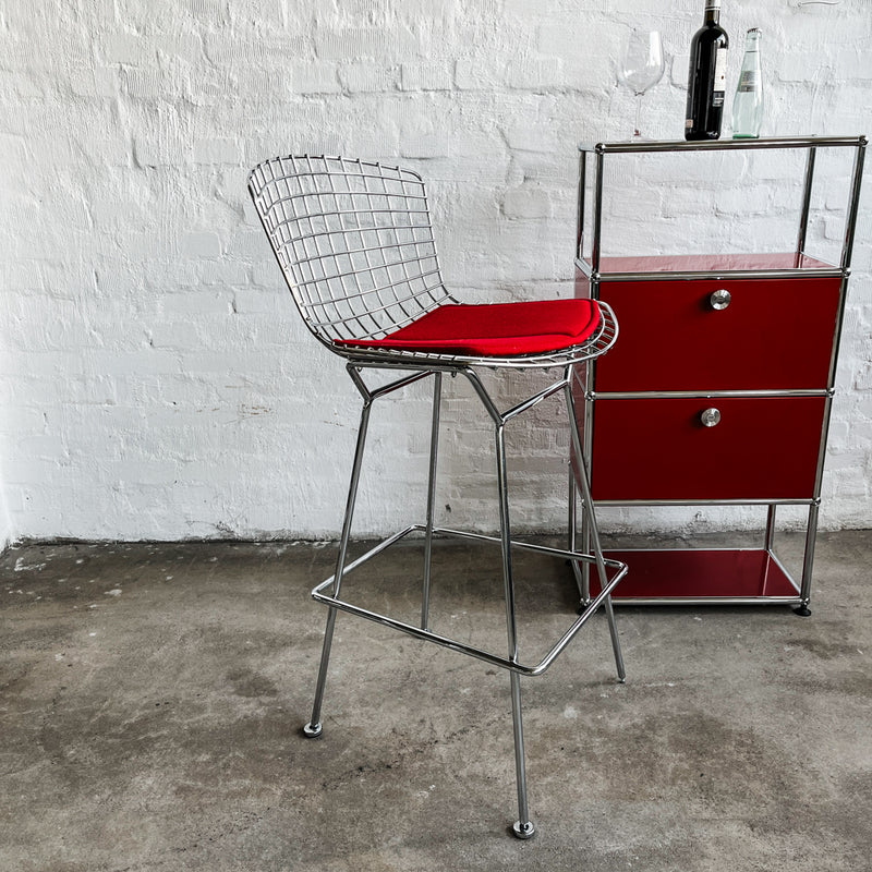 Knoll International- Barhocker - chrom/rot