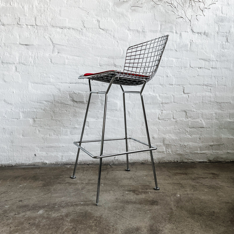 Knoll International- Barhocker - chrom/rot