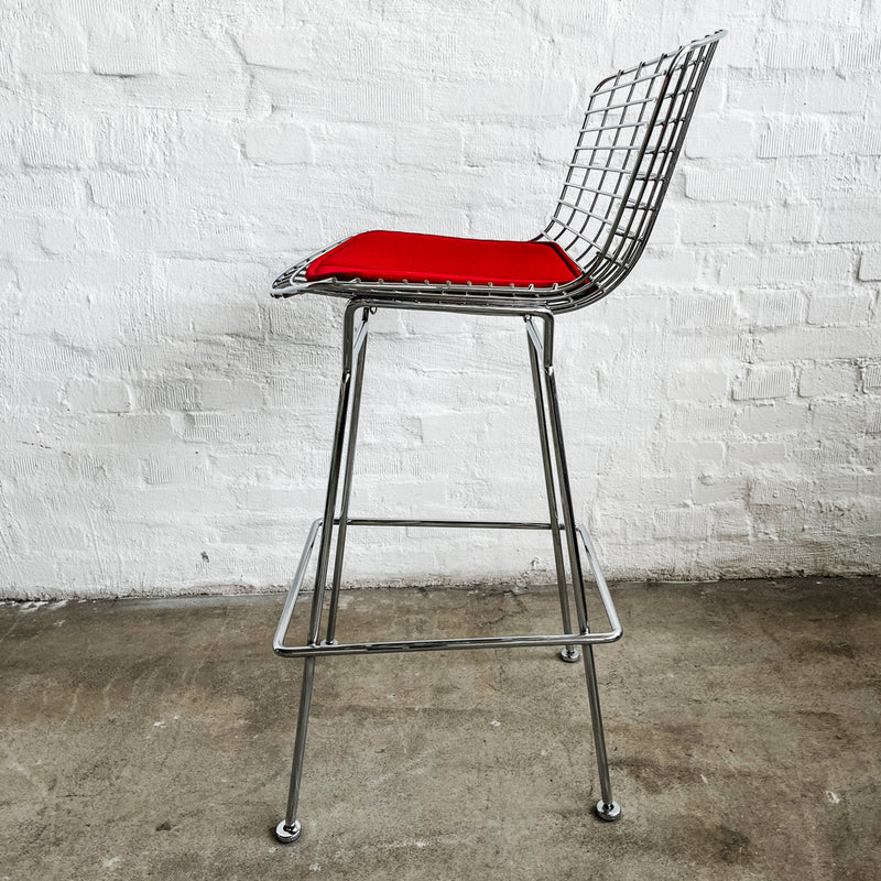 Knoll International- Barhocker - chrom/rot