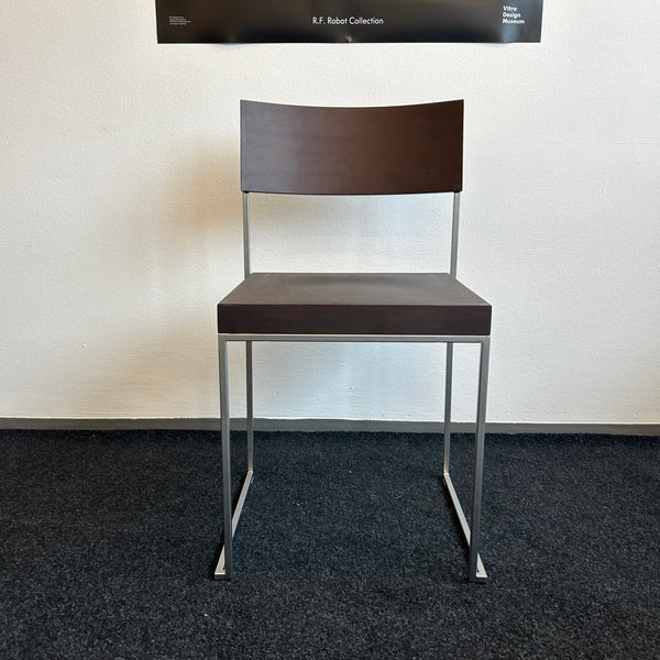 La Palma - Cuba Stuhl - Mattverchromt/Nussbaum gebeizt