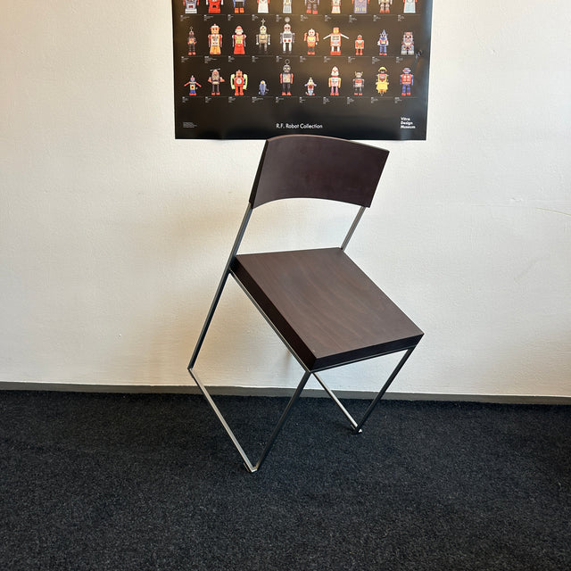 La Palma - Cuba Stuhl - Mattverchromt/Nussbaum gebeizt