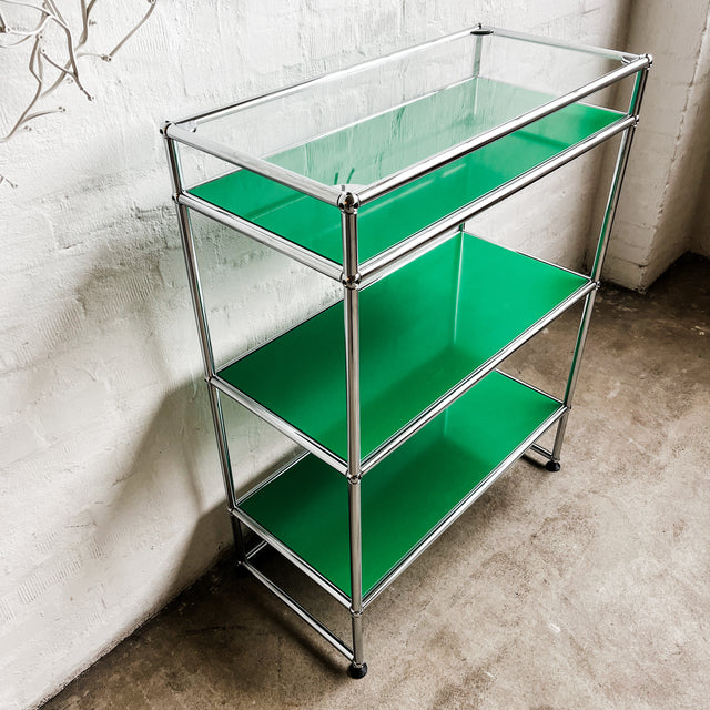 USM Haller - Regal - Grün - Glasaufsatz - TOP Zustand