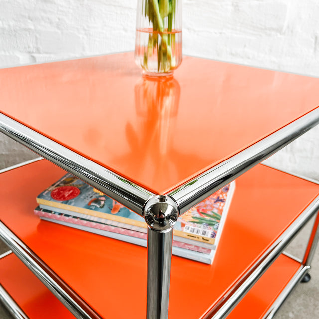 USM Haller - Beistelltisch - Orange - 3 Ebenen - TOP Zustand