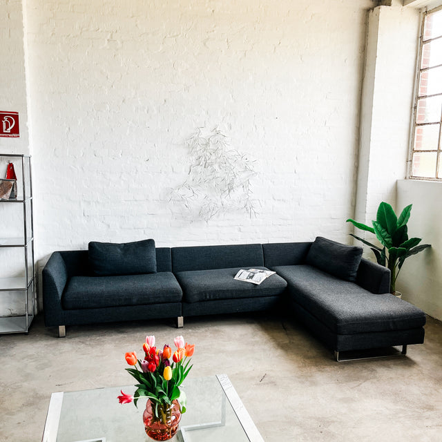 Wittmann - Ecksofa - 3 Sitzer - Stoff Dunkelgrau - TOP Zustand