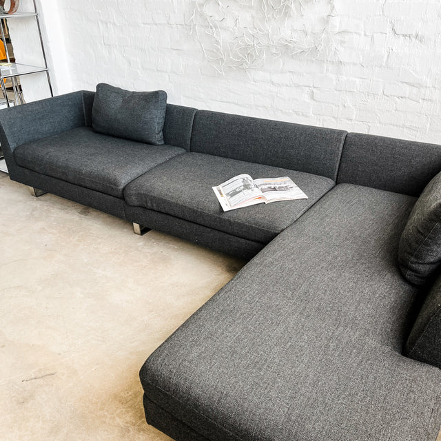 Wittmann - Ecksofa - 3 Sitzer - Stoff Dunkelgrau - TOP Zustand