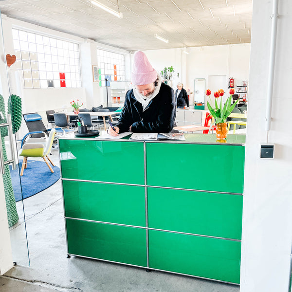 USM Haller - Theke - Grün - TOP gebrauchter Zustand - Unterlackiertes Glas