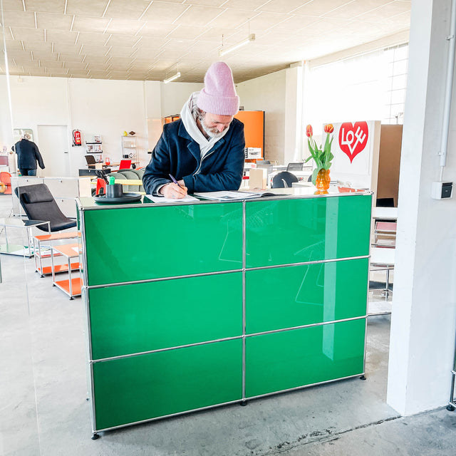 USM Haller - Theke - Grün - TOP gebrauchter Zustand - Unterlackiertes Glas