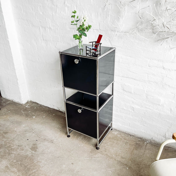 USM Haller - Highboard - Schwarz - 2 Klapptüren