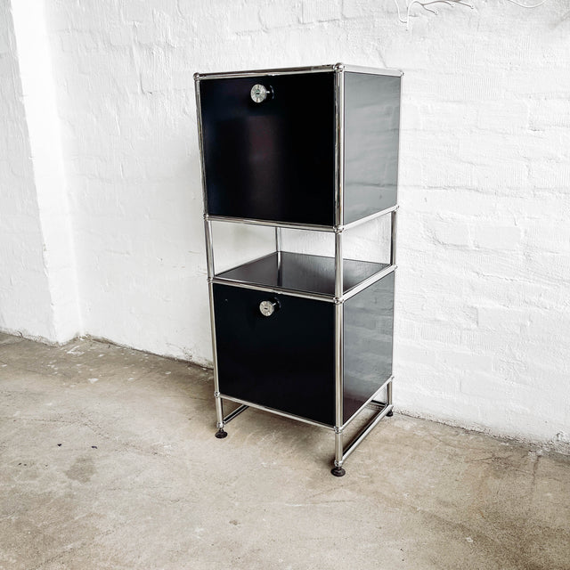 USM Haller - Highboard - Schwarz - 2 Klapptüren