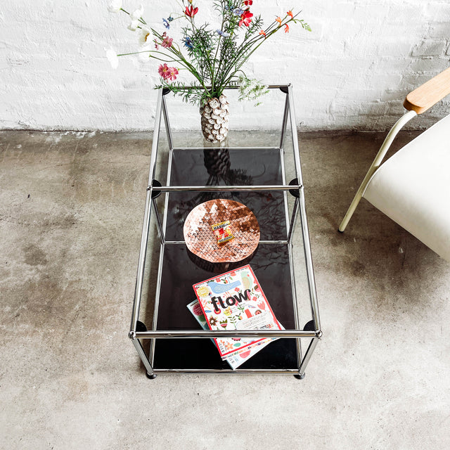 USM Haller - Beistelltisch - Glas/Schwarz