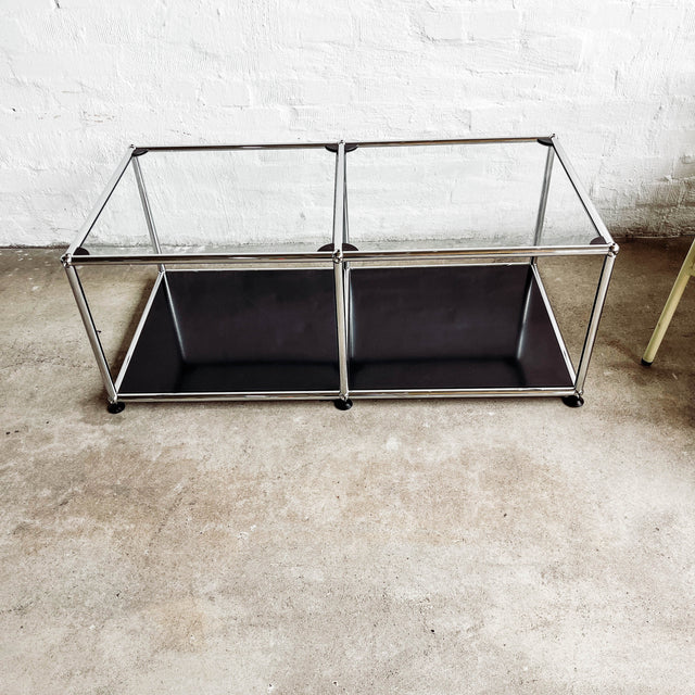 USM Haller - Beistelltisch - Glas/Schwarz