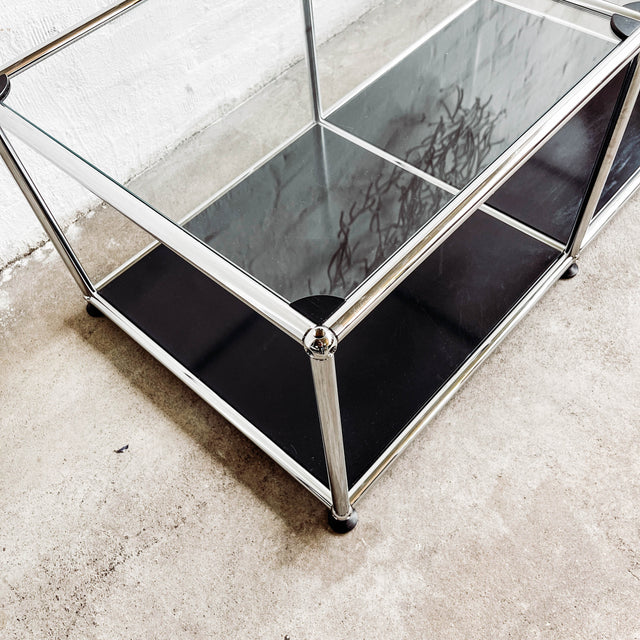 USM Haller - Beistelltisch - Glas/Schwarz