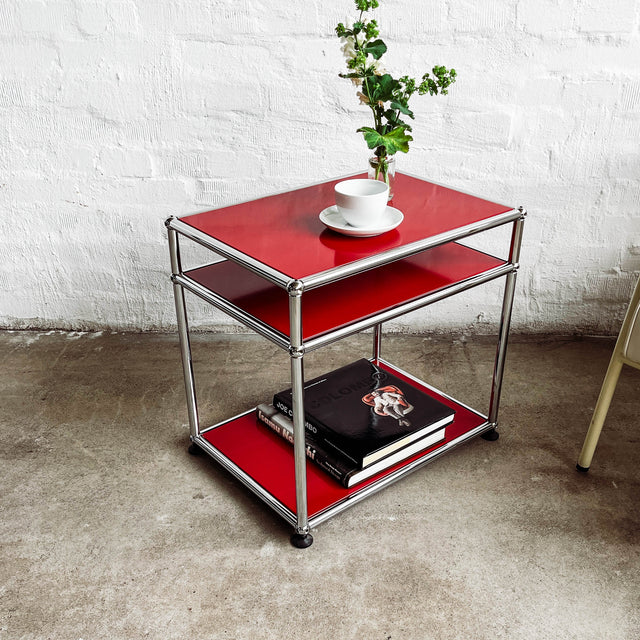 USM Haller - Beistelltisch - Rot - TOP Zustand - 3 Ebenen