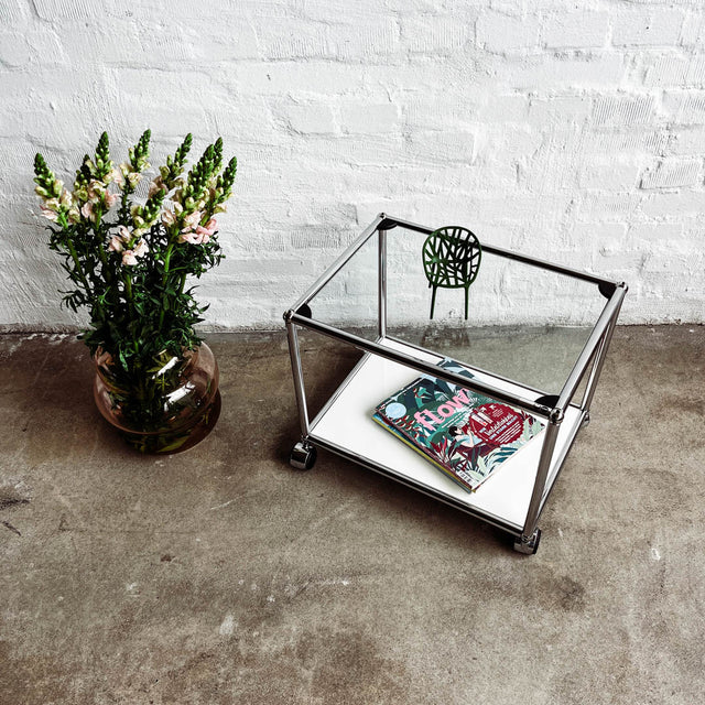 USM Haller - Beistelltisch - Glas/Weiß - TOP Zustand