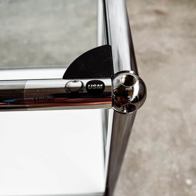 USM Haller - Beistelltisch - Glas/Weiß - TOP Zustand