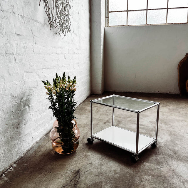 USM Haller - Beistelltisch - Glas/Weiß - TOP Zustand