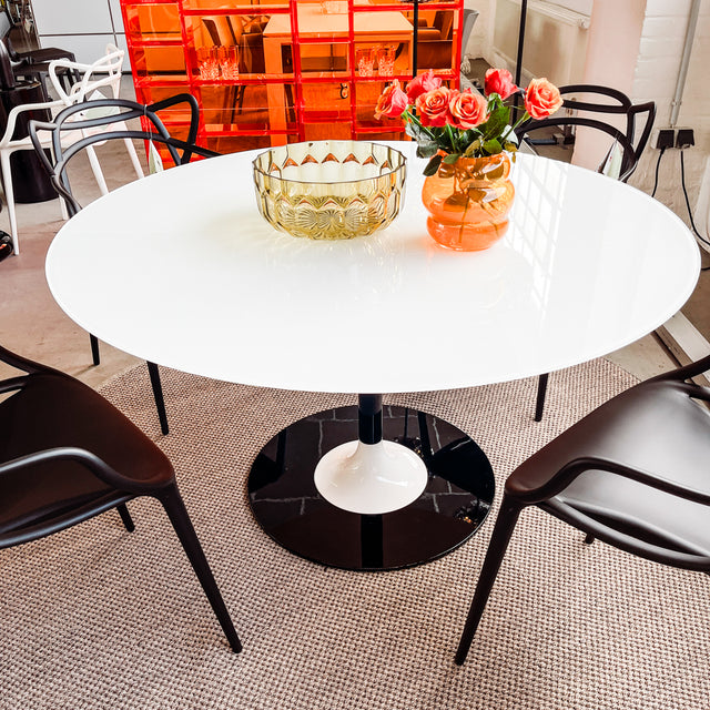 Kartell - Tisch Thierry XXL - Glas - ⌀130 cm -Schwarz/Weiß - NEU