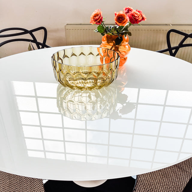 Kartell - Tisch Thierry XXL - Glas - ⌀130 cm -Schwarz/Weiß - NEU