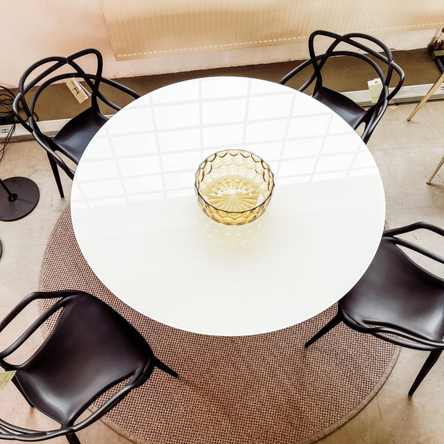 Kartell - Tisch Thierry XXL - Glas - ⌀130 cm -Schwarz/Weiß - NEU