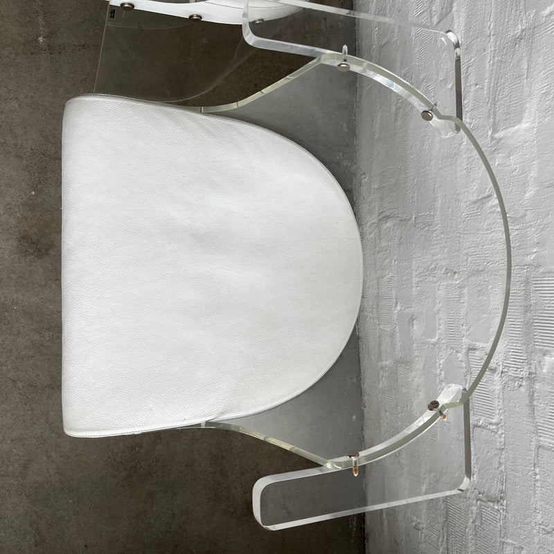Tecta - 2er Set D61 Stühle - El Lissitzky - Plexiglas/Leder weiß