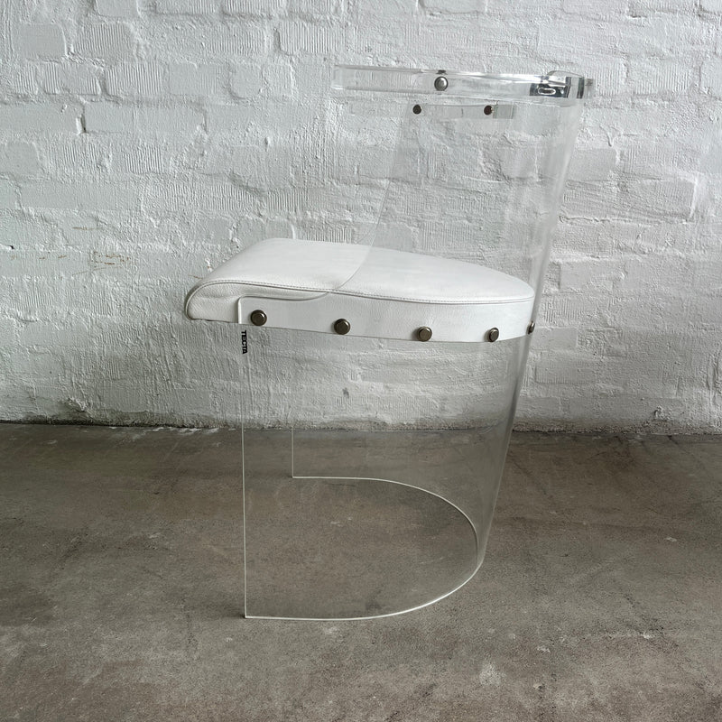Tecta - 2er Set D61 Stühle - El Lissitzky - Plexiglas/Leder weiß