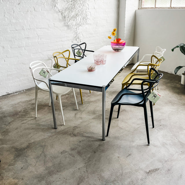 USM Haller Tisch - perlgrau alumatt - 225 x 75 cm - gebrauchter TOP Zustand