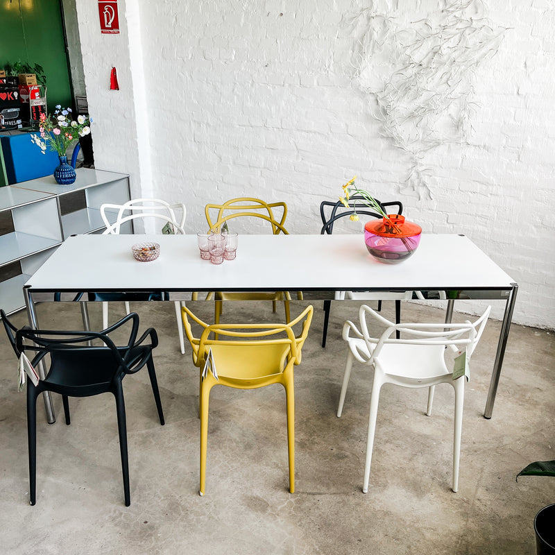 USM Haller Tisch - perlgrau alumatt - 225 x 75 cm - gebrauchter TOP Zustand