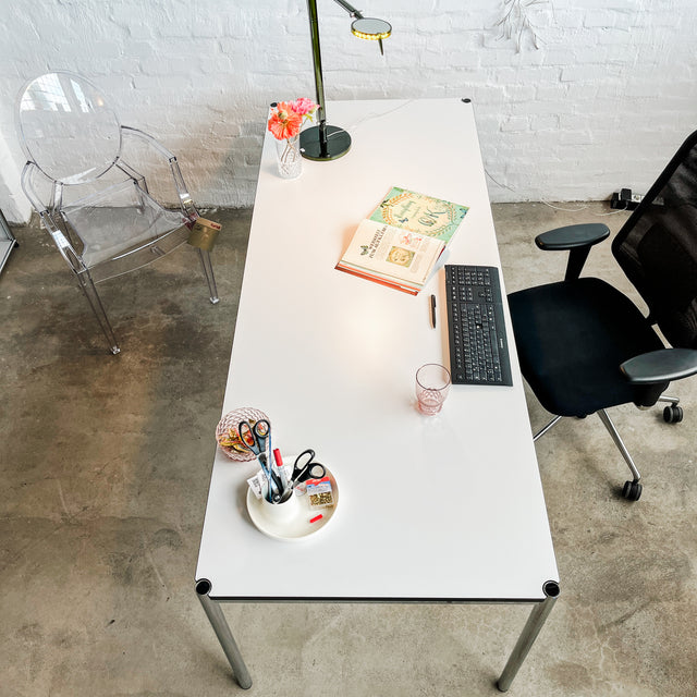 USM Haller Tisch - perlgrau alumatt - 200 x 80 cm - gebrauchter TOP Zustand