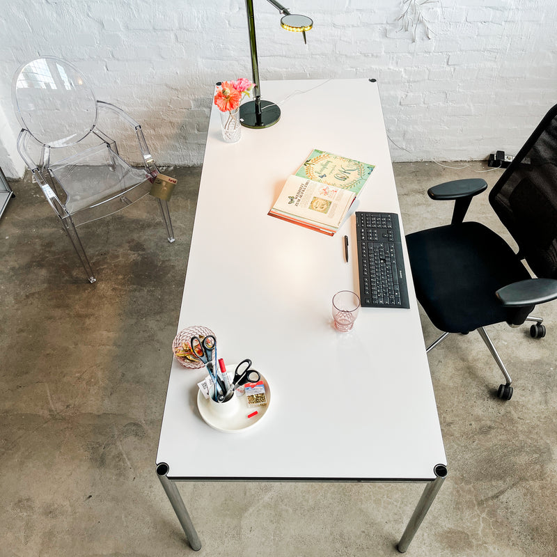 USM Haller Tisch - perlgrau alumatt - 200 x 80 cm - gebrauchter TOP Zustand