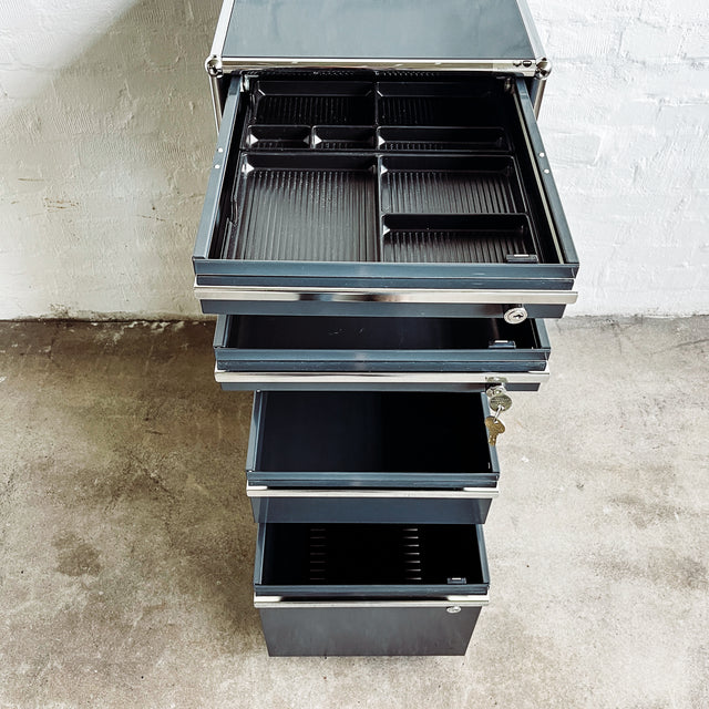 USM Haller - Standcontainer - anthrazit - 5 Schubladen - gebrauchte Designermöbel