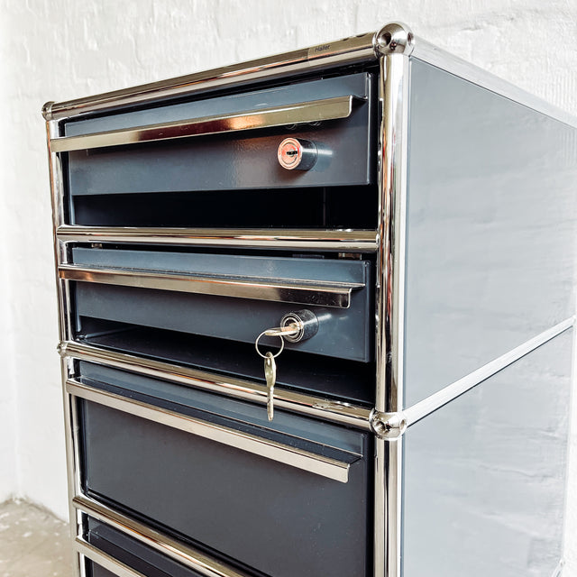 USM Haller - Standcontainer - anthrazit - 5 Schubladen - gebrauchte Designermöbel