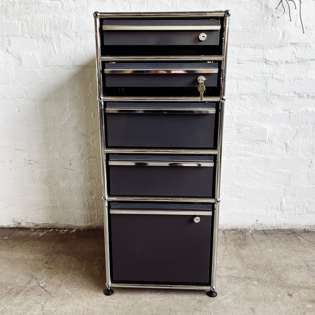 USM Haller - Standcontainer - anthrazit - 5 Schubladen - gebrauchte Designermöbel