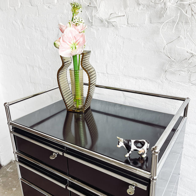 USM Haller - Doppelcontainer - schwarz - gebrauchte Designermöbel