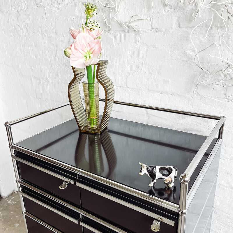 USM Haller - Doppelcontainer - schwarz - gebrauchte Designermöbel