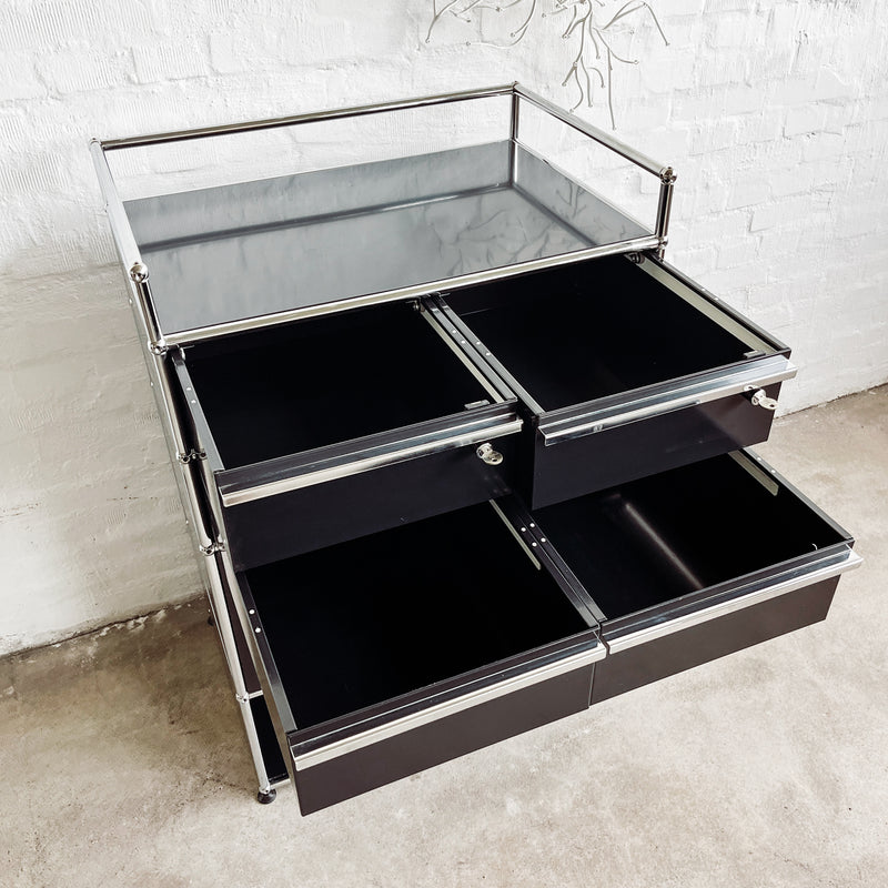 USM Haller - Doppelcontainer - schwarz - gebrauchte Designermöbel