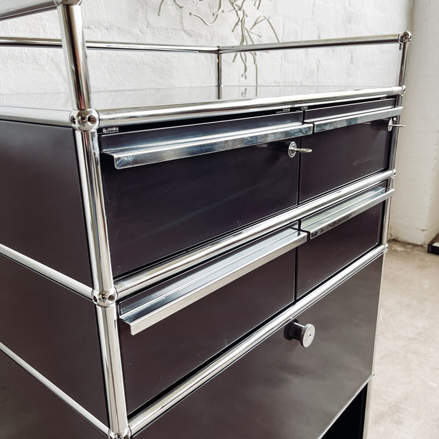 USM Haller - Doppelcontainer - schwarz - gebrauchte Designermöbel