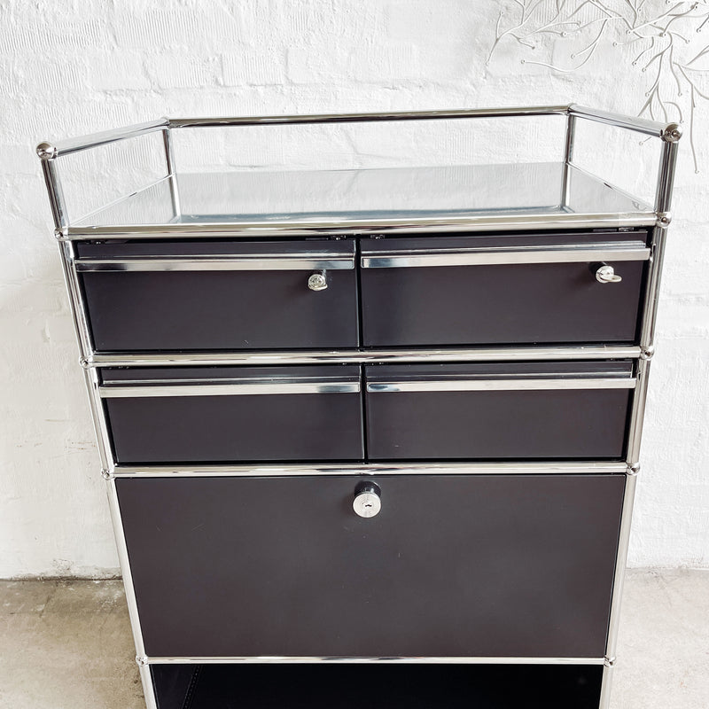 USM Haller - Doppelcontainer - schwarz - gebrauchte Designermöbel