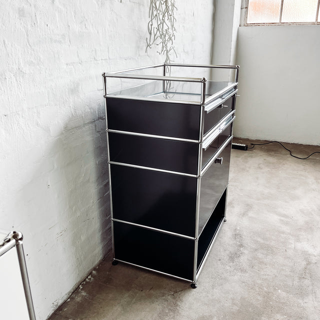 USM Haller - Doppelcontainer - schwarz - gebrauchte Designermöbel