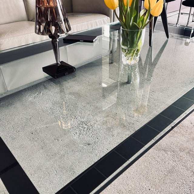 Cassina -  LC 10 P - Couchtisch - Glas - Le Corbusier, Pierre Jeanneret und Charlotte Perriand - guter gebrauchter Zustand