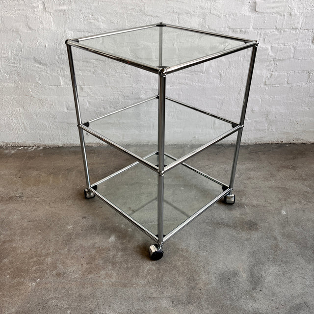 USM Haller - Beistelltisch/Rollwagen - Glastablare - guter gebrauchter Zustand